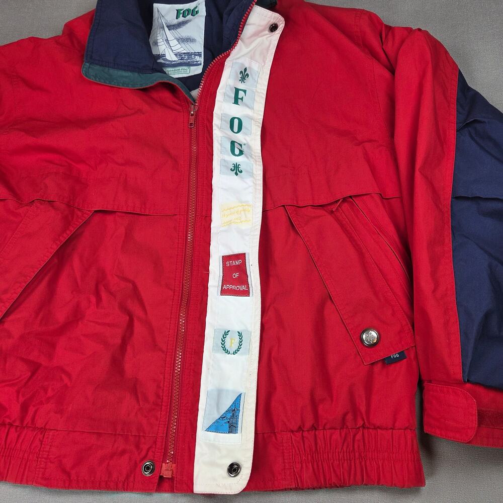 London Fog FOG Vintage Sailing Jacket Windbreaker Hooded Korea Mens M - Picture 7 of 16